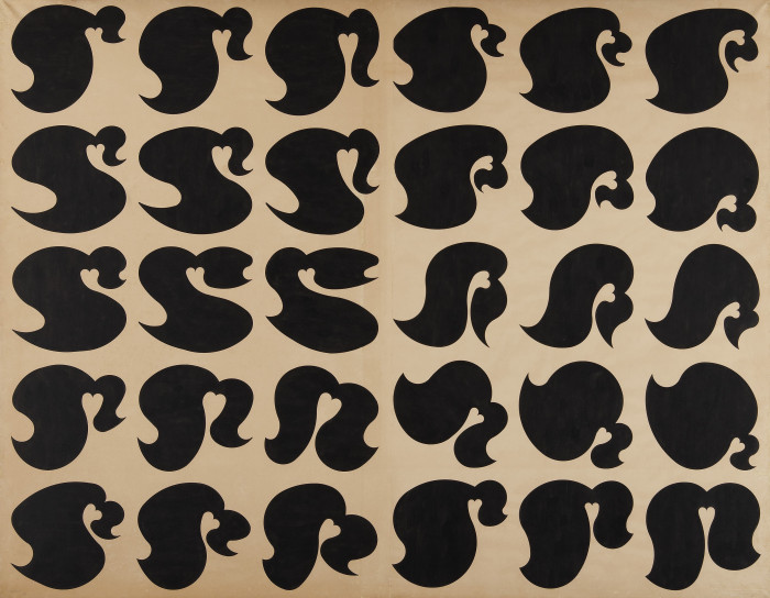 Leonor la coqueta, 1968, Antonio Slepak, tinta sobre papel entelado, 149 x 191 cm - Antonio Slepak (1939-2016) - Una exposición antológica - Museo Nacional de Artes Visuales