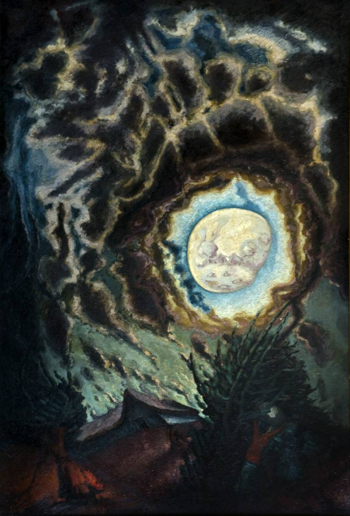 Cerco de tunas, c.1944<br>Óleo sobre tabla<br>146 x 97 cm<br>José Cuneo (1887-1977)<br>Nº de Inventario: 1672 - Taller para niños - Pareidolia  - La imaginación al servicio de nuestra mirada inquieta - Museo Nacional de Artes Visuales