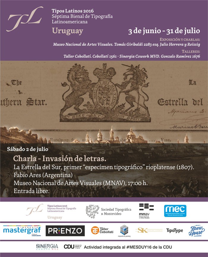  - Charla: Invasión de letras. La Estrella del Sur, primer "espécimen tipográfico" rioplatense (1807) - Museo Nacional de Artes Visuales