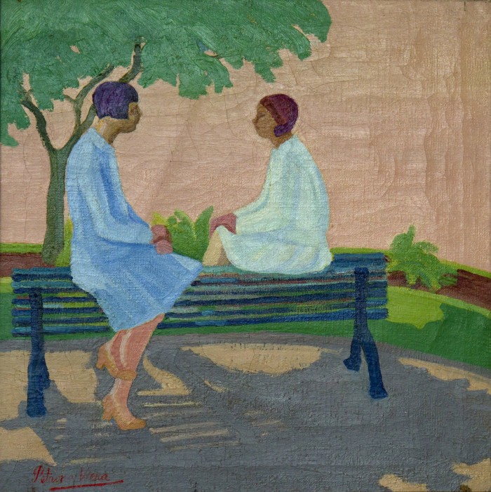 El cuentito<br>Óleo sobre tela<br>60 x 60 cm - Visitas guiadas de la exposición "Petrona Viera - El hacer insondable" - Museo Nacional de Artes Visuales