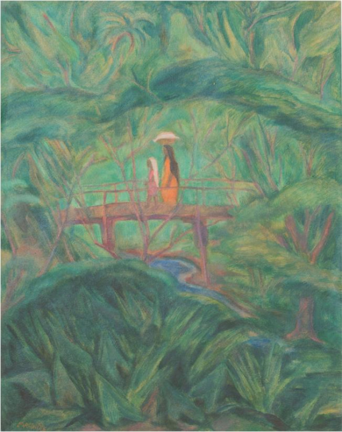 Sin título (selva puente), s.f. Témpera, 44 x 35.5 cm. Museo Agustín Araújo. - Paraguay como el destino de muchos artistas - Autenticidad radical - Carla Witte - Museo Nacional de Artes Visuales