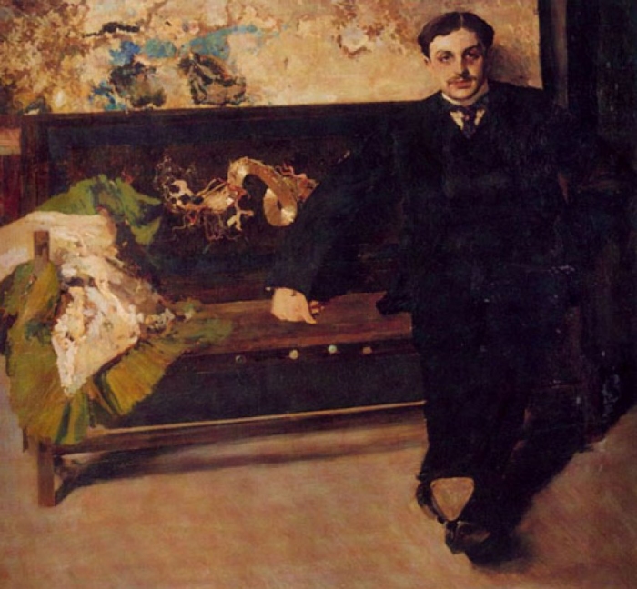 Retrato del Sr. Juan Carlos Muñoz, 1899. Carlos Federico Sáez (1878-1901). Óleo sobre tela. 129 x 139 cm. Nº inv. 337. - Hoja de Biombo de Carlos Federico Sáez - Museo Nacional de Artes Visuales