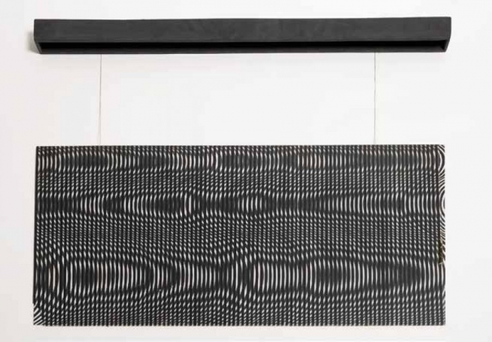 Destrucción de la singularidad de la forma por la repetición, 1970<br>Acrílico<br>100 x 45 cm - Jorge Caraballo - Una exposición antológica - Museo Nacional de Artes Visuales