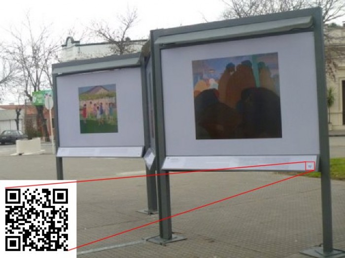 Obras con Código QR y detalle - Muestra Itinerante: 100 años de Arte Nacional-MNAV - Museo Nacional de Artes Visuales