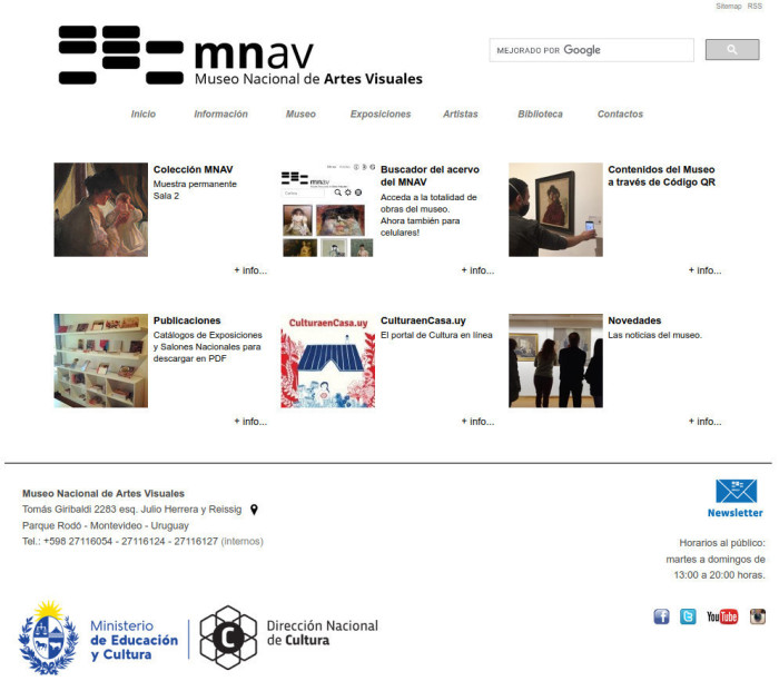 Diseño 2010-2022. Dirección: Enrique Aguerre. Logo original de Santiago Velazco - 30º aniversario del sitio web del MNAV - Museo Nacional de Artes Visuales